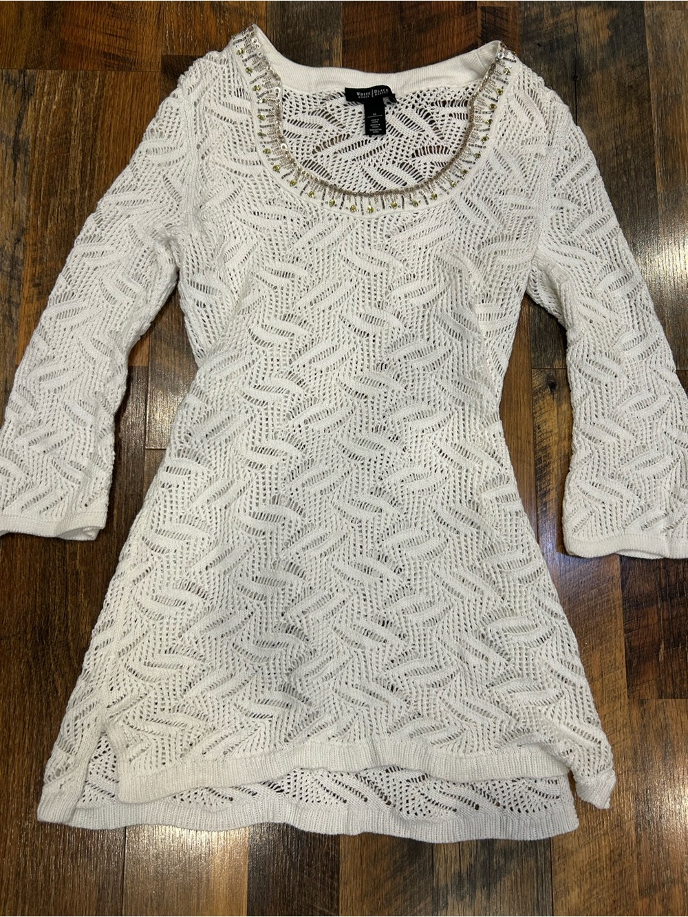 White House Black Market knit lace tunic sweater